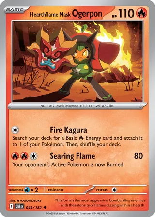 Hearthflame Mask Ogerpon - 044/182 - Destined Rivals
