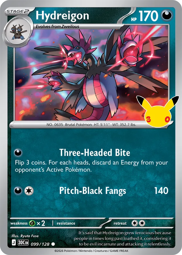 Hydreigon 099/128 - Pokémon 30th Celebration