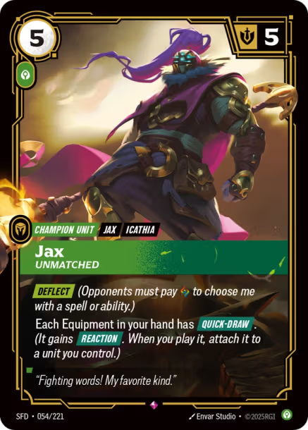 Jax, Unmatched - 054/221 - R Calm