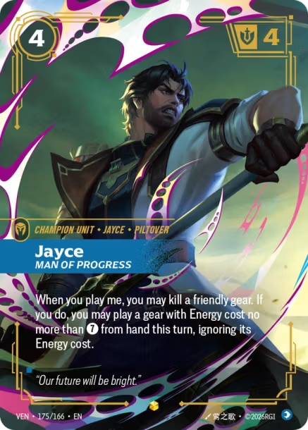 Jayce, Man of Progress - 175/166 - R Calm - Over Number
