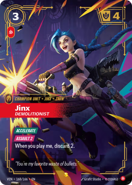 Jinx, Demolitionist - 168/166 - R Fury - Over Number