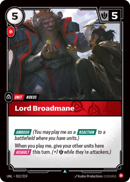 Lord Broadmane - 012/219 - U Fury