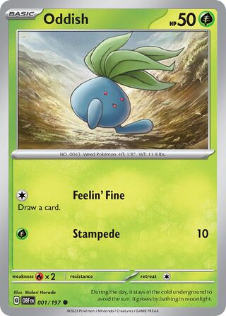 Oddish - 001/197 - Obsidian Flames