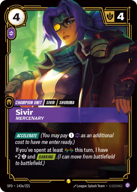 Sivir, Mercenary - 143a/221 - R Chaos - Alternate Art