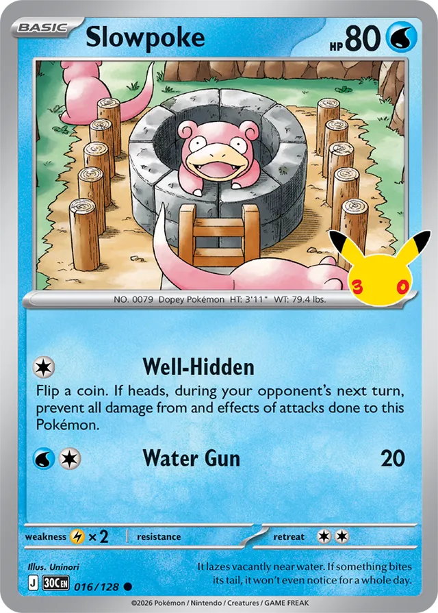 Slowpoke 016/128 - Pokémon 30th Celebration