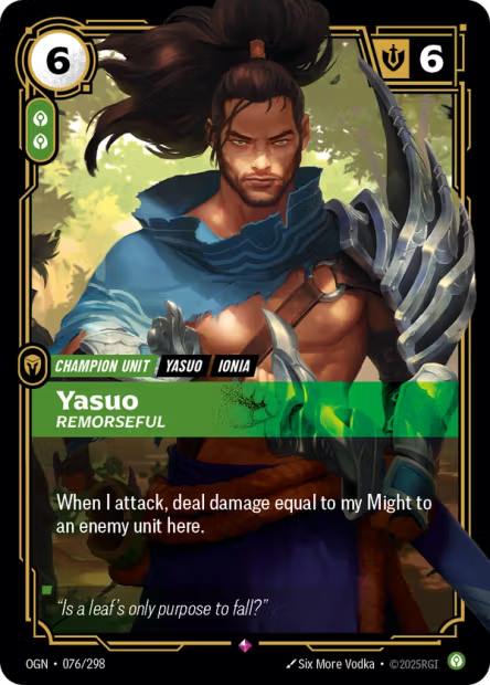 Yasuo, Remorseful - 076/298 - R Calm
