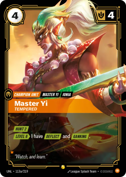 Master Yi, Tempered - 113a/219 - Alternate Art