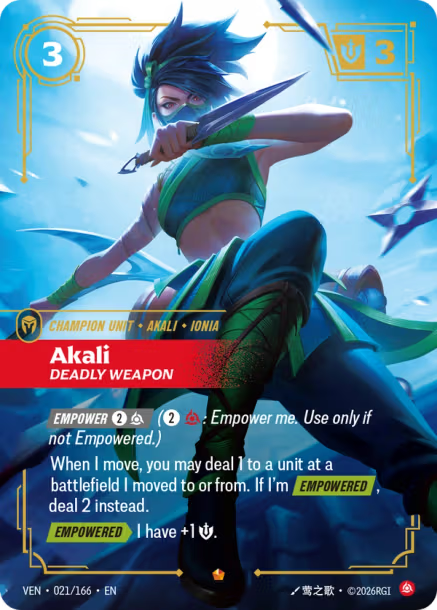 Akali, Deadly Weapon - 021/166 - Epic Fury
