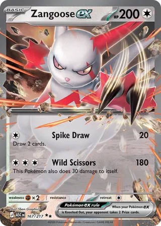 Zangoose ex - 167/217 - Ascended Heroes
