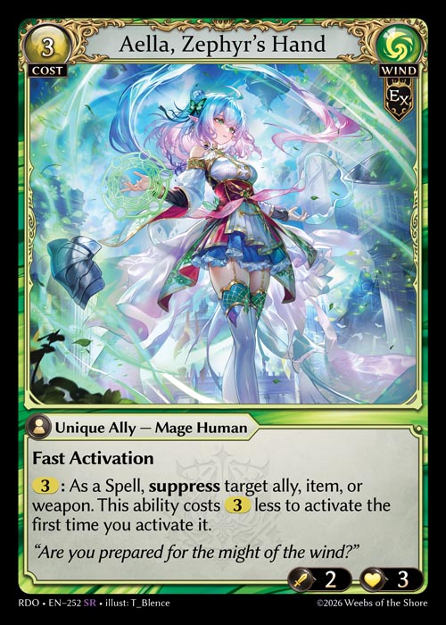 Aella, Zephyr’s Hand - Radiant Origins - SR Wind