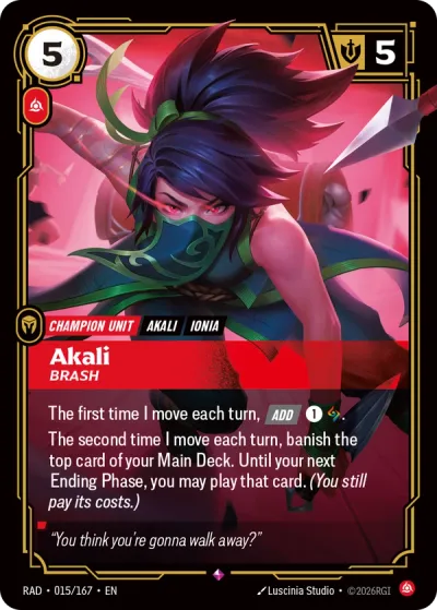 Akali, Brash - 015/167 - R Fury