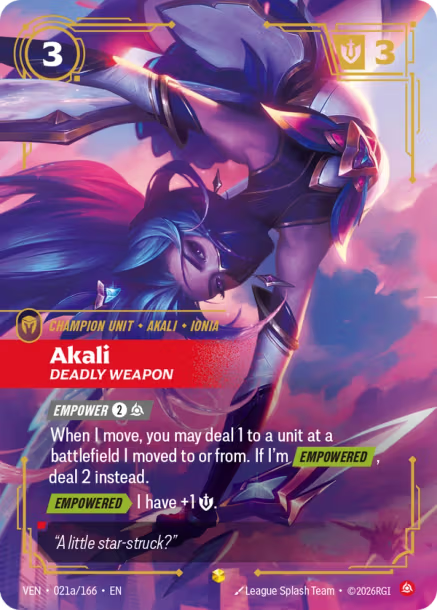 Akali, Deadly Weapon - 021a/166 - R Fury - Alternative Art