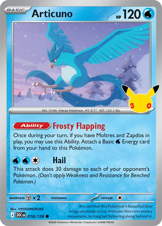 Articuno 018/128 - Pokémon 30th Celebration