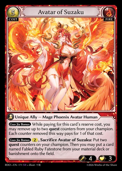 Avatar of Suzaku - Radiant Origins - SR Fire