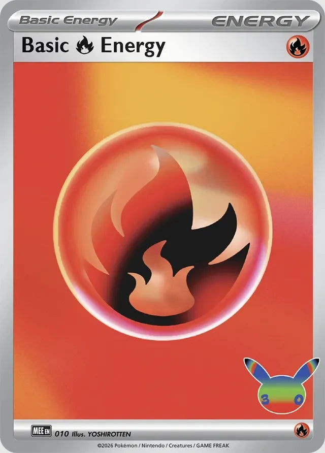 Basic Fire Energy 010 - Pokémon 30th foil