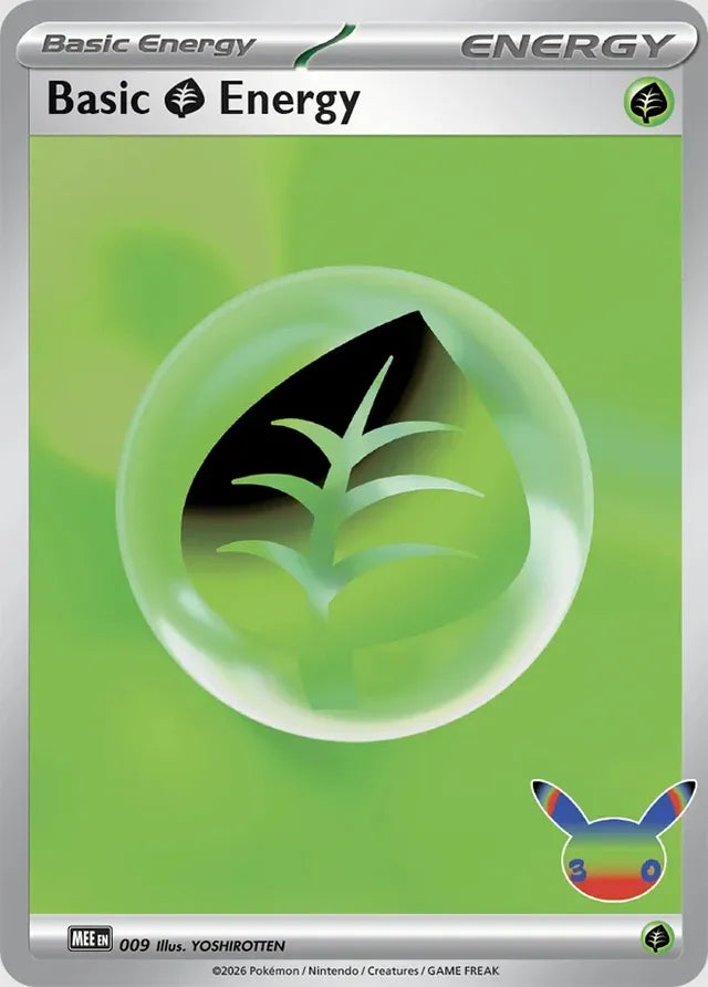 Basic Grass Energy 009 - Pokémon 30th foil