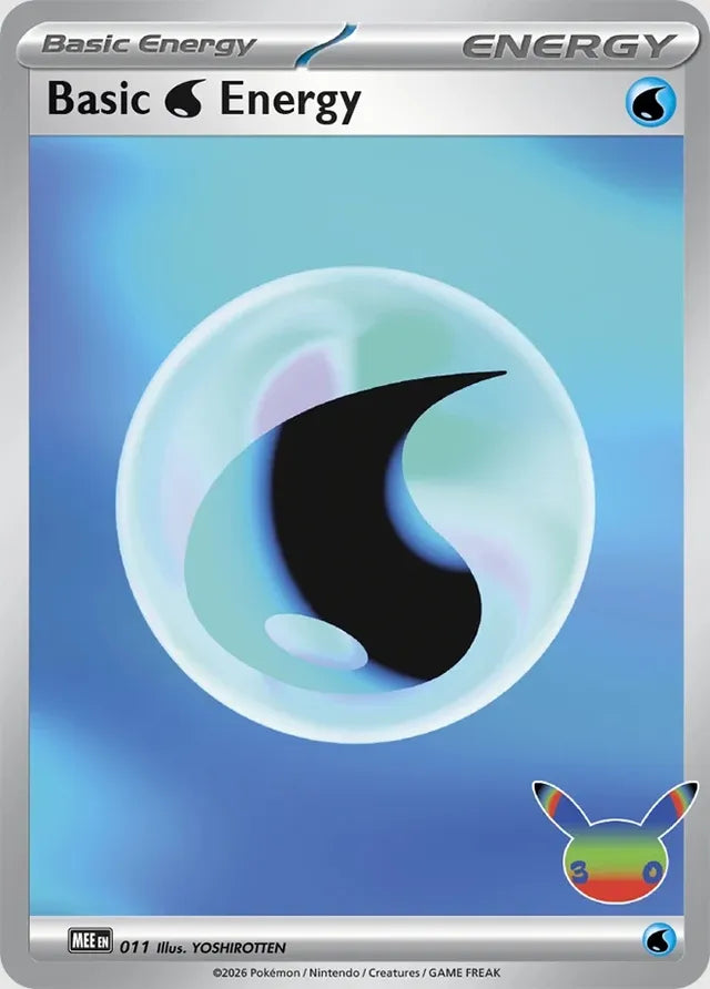 Basic Water Energy 011 - Pokémon 30th foil
