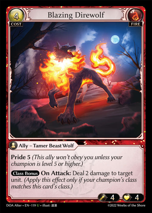 Blazing Direwolf - Dawn of Ashes