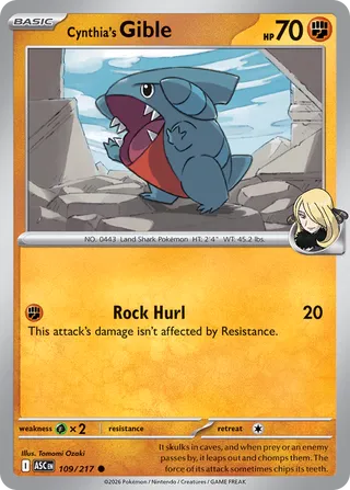 Cynthia's Gible - 109/217 - Ascended Heroes