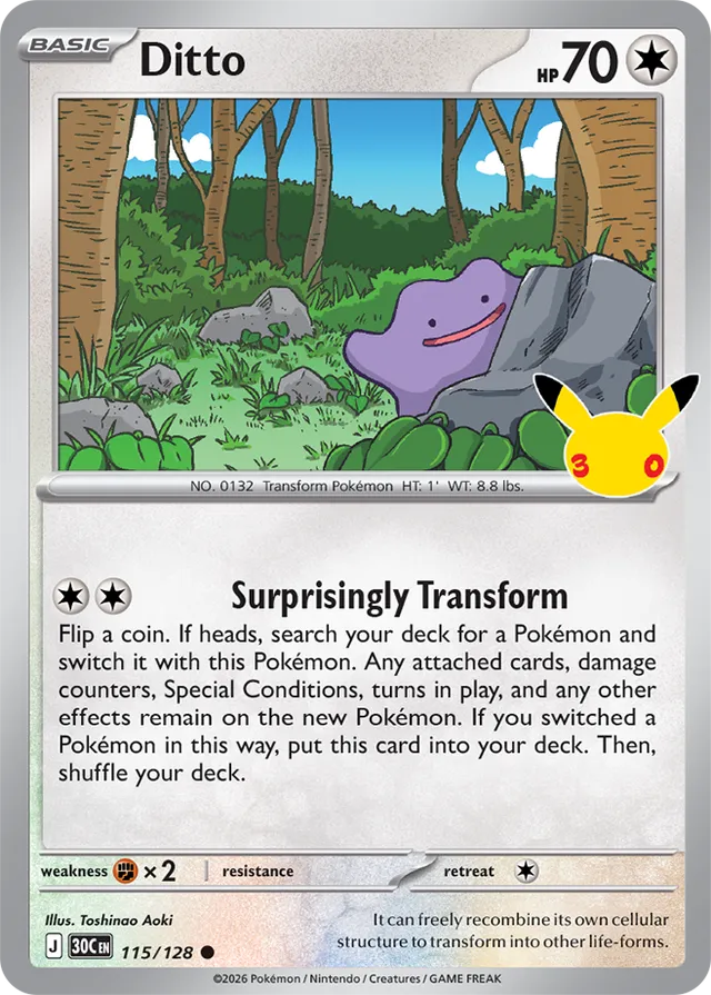 Ditto 115/128 - Pokémon 30th Celebration