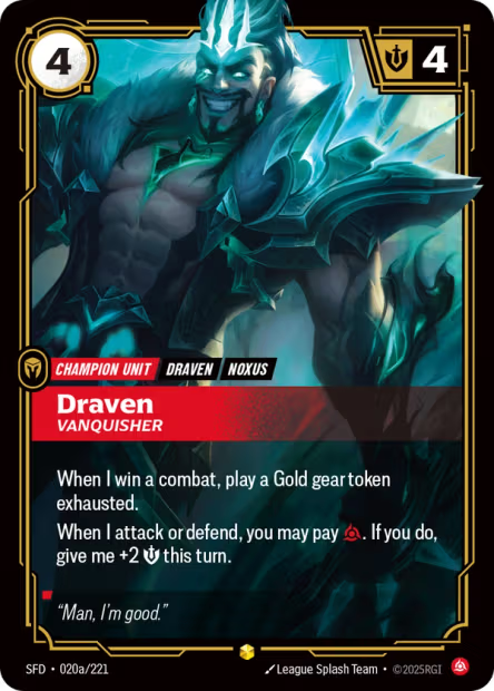 Draven, Vanquisher - 020a/221 - R Fury
