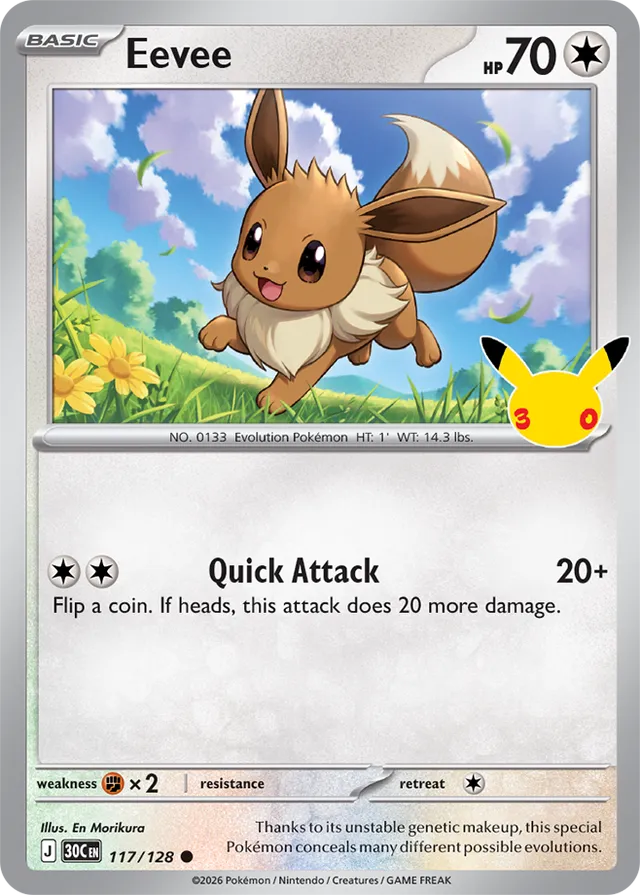 Eevee 117/128 - Pokémon 30th Celebration