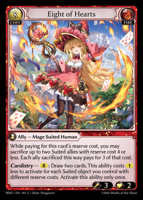 Eight of Hearts - Radiant Origins - U Fire