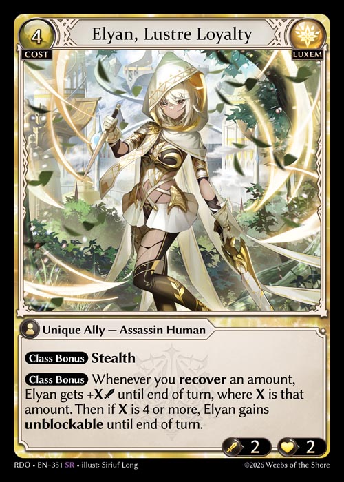 Elyan, Lustre Loyalty - Radiant Origins - SR Luxem