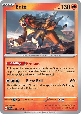 Entei - 027/197 - Obsidian Flames
