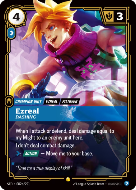Ezreal, Dashing - 082a/221 - R Mind - Alternate Art