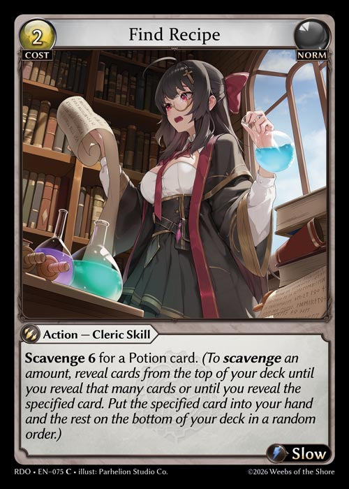Find Recipe - Radiant Origins - C Norm