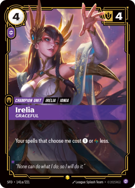 Irelia, Graceful - 141a/221 - R Chaos - Alternate Art