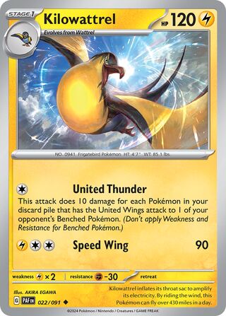 Kilowattrel - 022/091 - Paldean Fates 