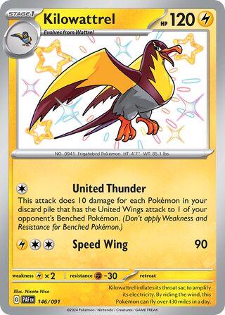 Kilowattrel - 146/091 - Paldean Fates