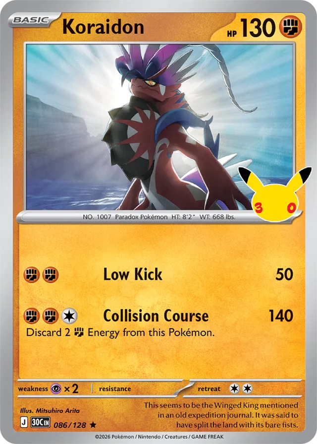 Koraidon 086/128 - Pokémon 30th Celebration 