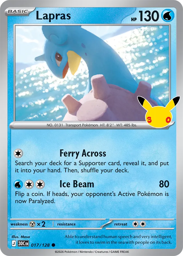 Lapras 017/128 - Pokémon 30th Celebration 