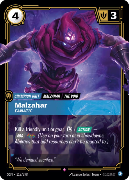 Malzahar, Fanatic - 113/298 - R Mind