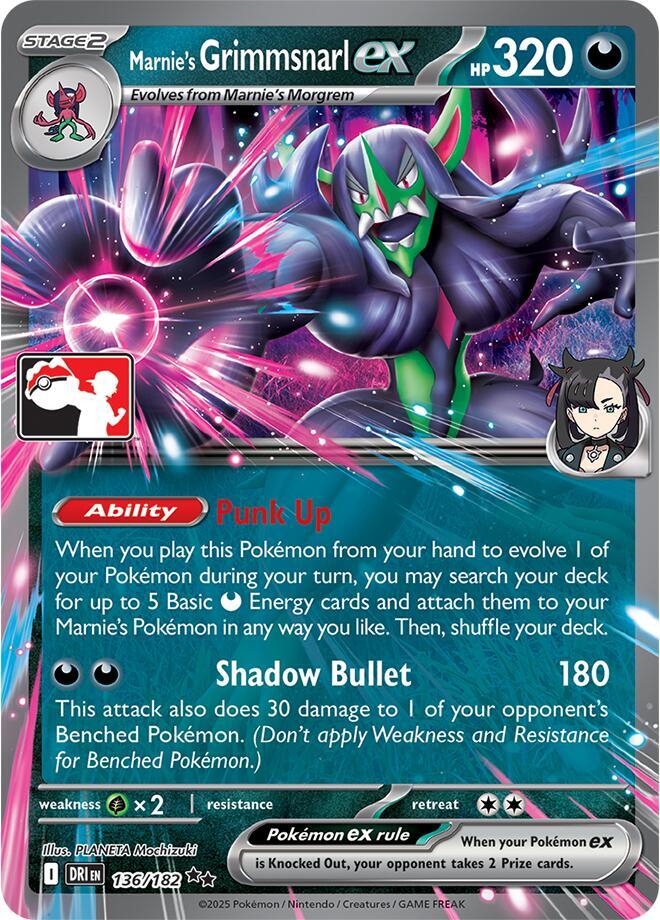 Marnie's Grimmsnarl ex - 136/182 - Prize Pack Series Cards