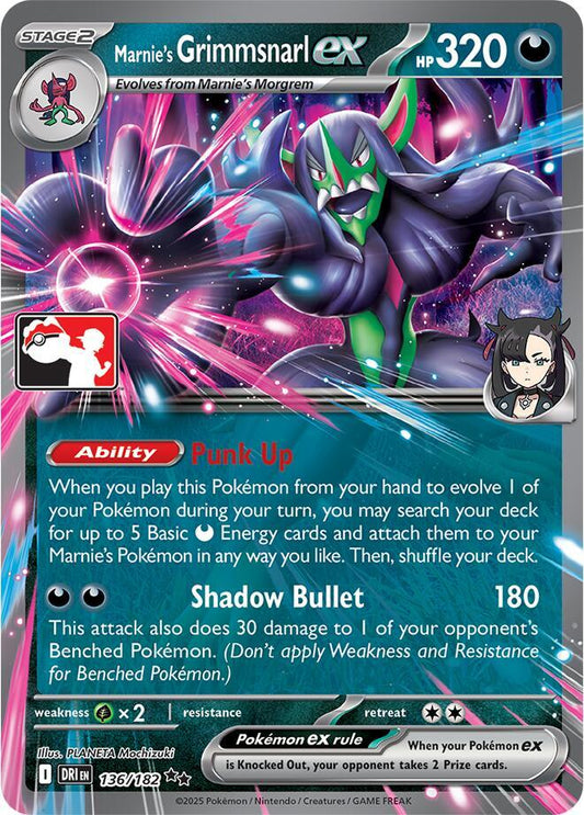 Marnie's Grimmsnarl ex - 136/182 - Prize Pack Series Cards