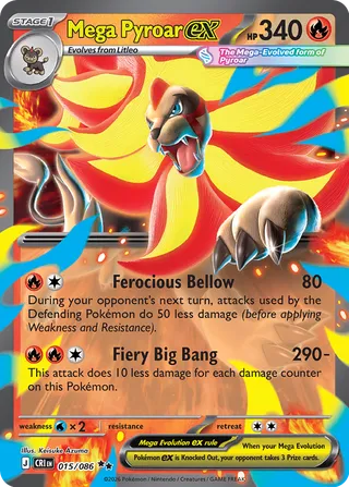 Mega Pyroar ex - 015/086 - Chaos Rising