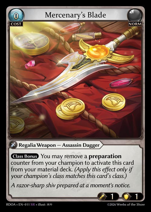 Mercenary’s Blade (Armaments) - Radiant Origins - SR Norm