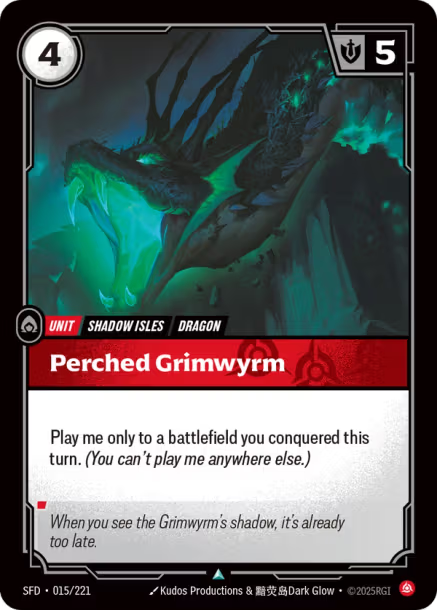 Perched Grimwyrm - 015/221 - U Fury