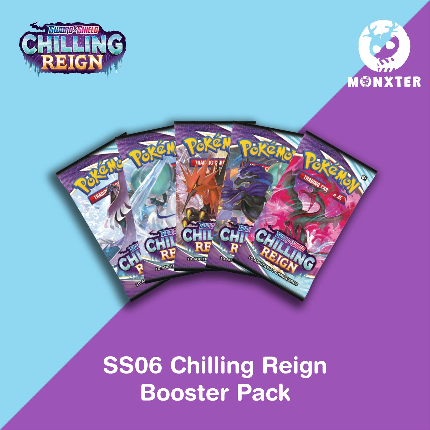 Pokémon TCG: Sword & Shield SS06 Chilling Reign Booster Pack – Desk Monxter