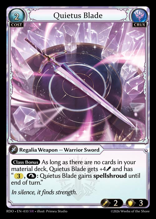 Quietus Blade - Radiant Origins - SR Crux
