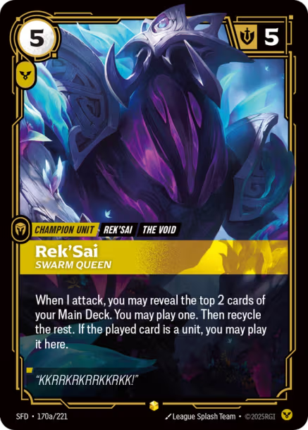 Rek'Sai, Swarm Queen - 170a/221 - R Order - Alternate Art