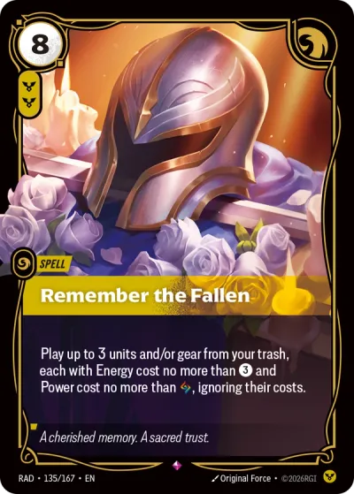 Remember the Fallen - 135/167 - R Order