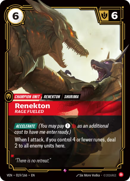 Renekton, Rage Fueled - 019/166 - R Fury