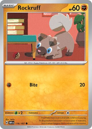 Rockruff - 116/197 - Obsidian Flames 