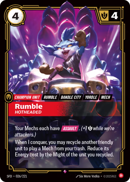 Rumble, Hotheaded - 026/221 - R Fury