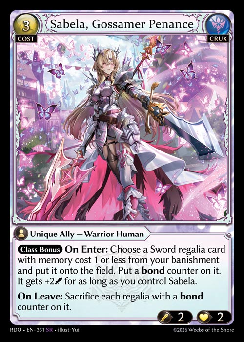 Sabela, Gossamer Penance - Radiant Origins - SR Crux